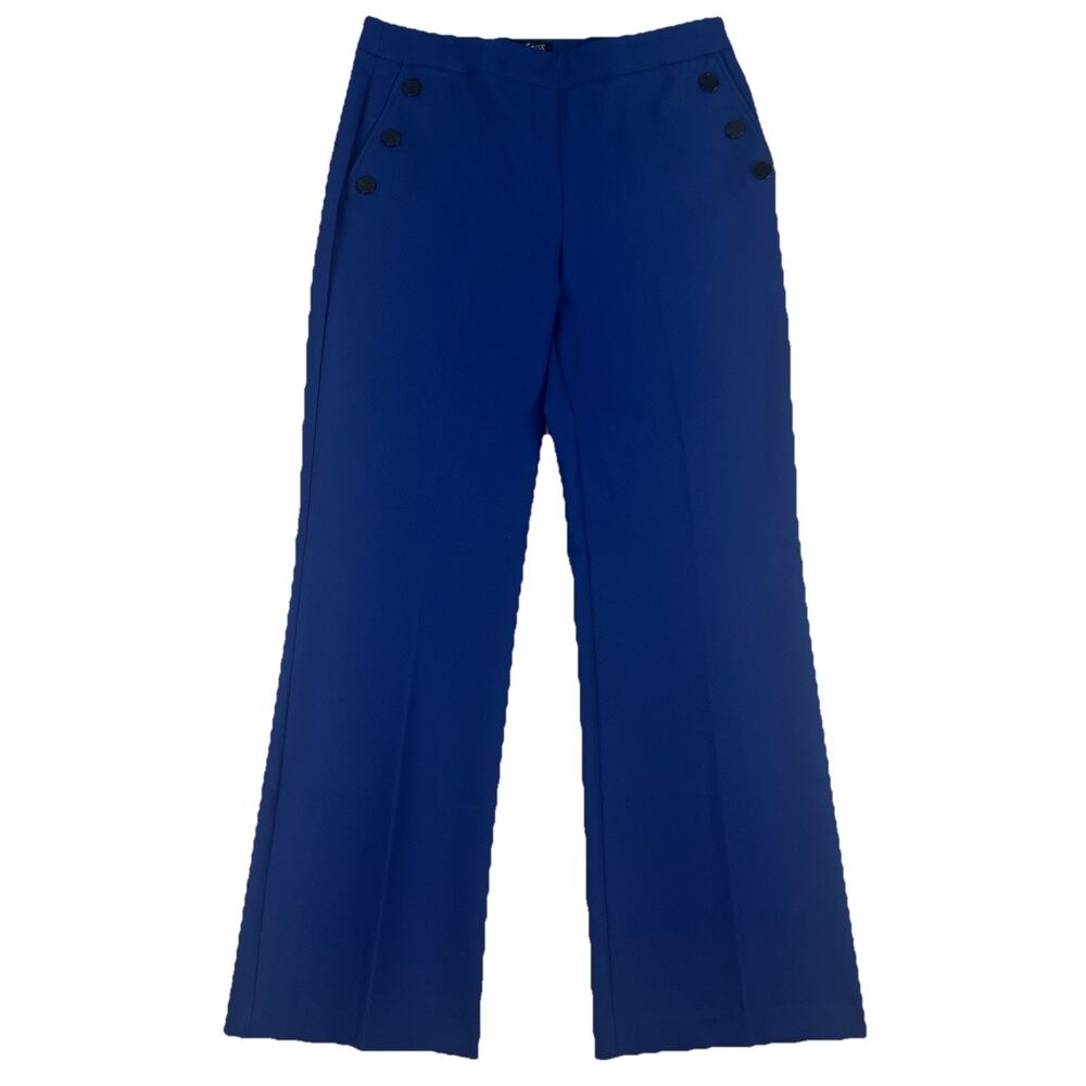 Rachel Zoe Women’s Pull On Pants High Rise Boot Leg Cobalt Blue Size 12 Pleated